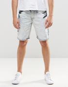 Loyalty & Faith Denim Short Bleach Out Wash - Blue