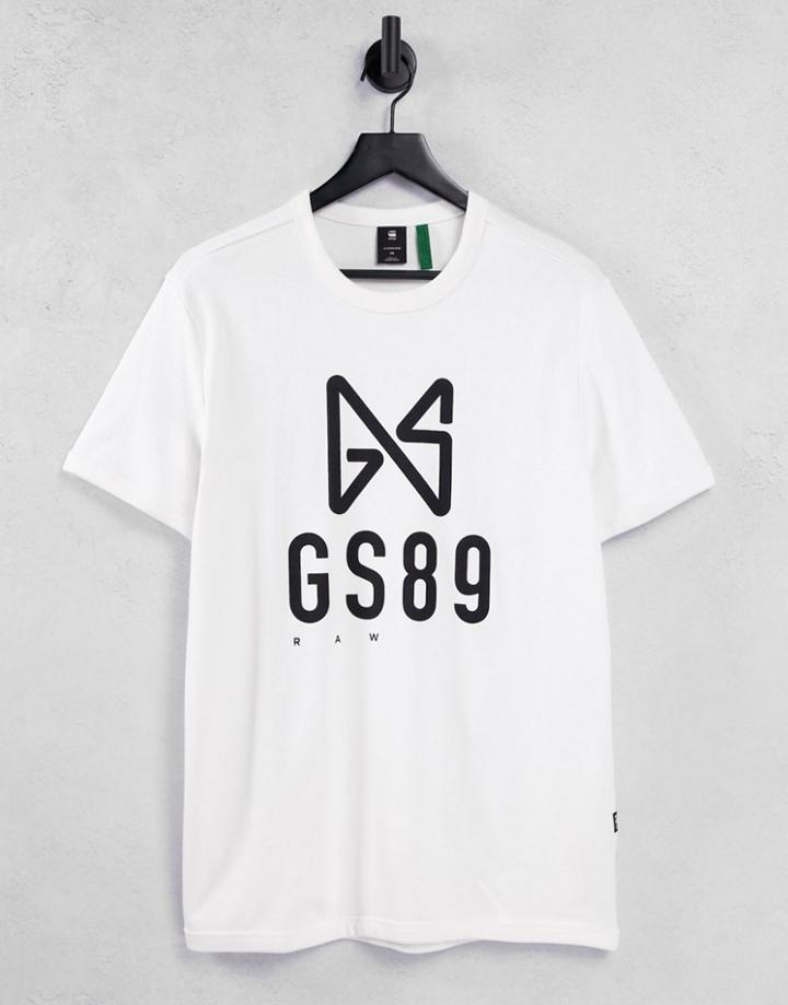 G-star T-shirt With Large Logo Print In White