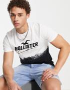 Hollister Tech Sport Logo Splatter Print T-shirt In White