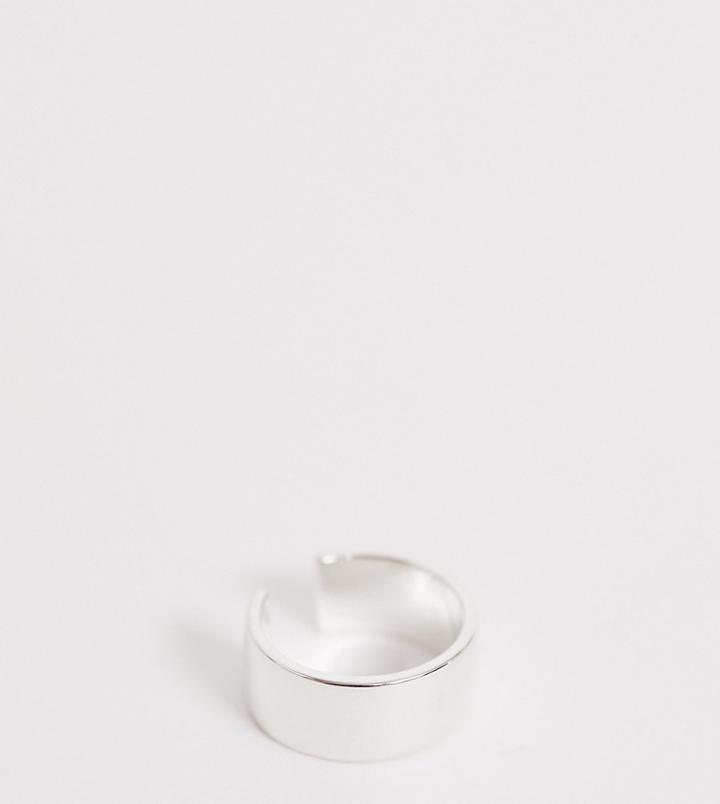 Astrid & Miyu Sterling Silver Boyfriend Ear Cuff - Silver