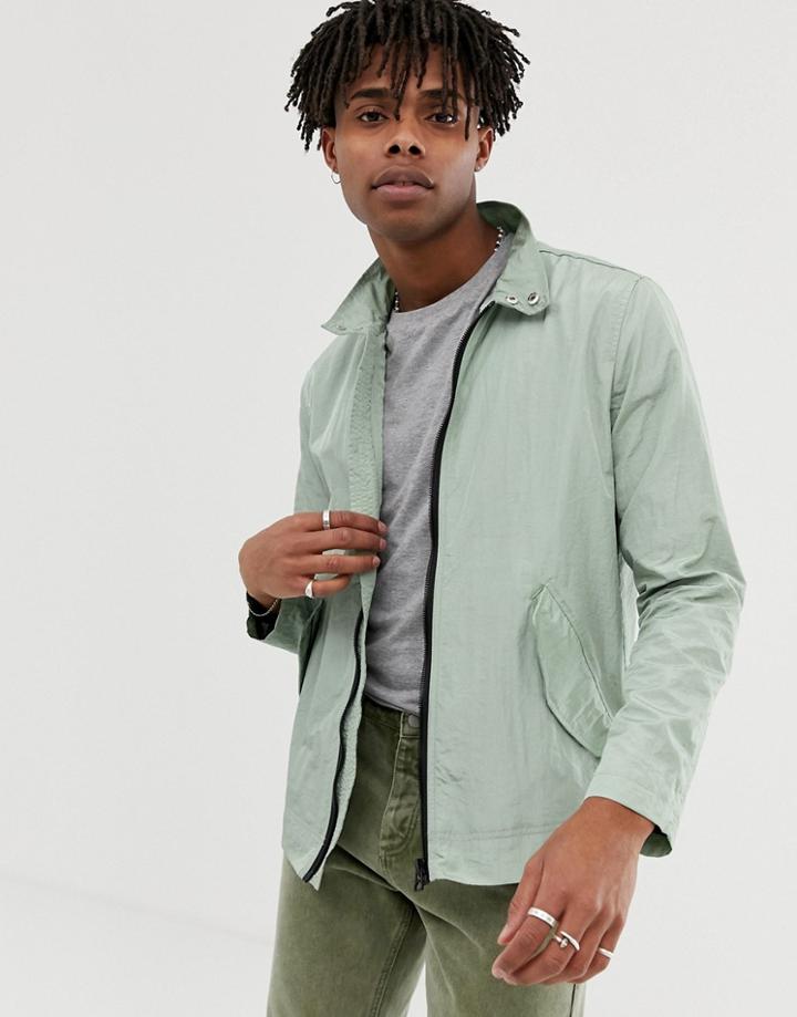 Asos Design Lightweight Harrington Jacket In Green - Green