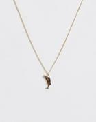 Asos Design Necklace With Dolphin Pendant In Gold Tone