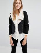 Vero Moda Calm Short Faux Leather Jacket - Black