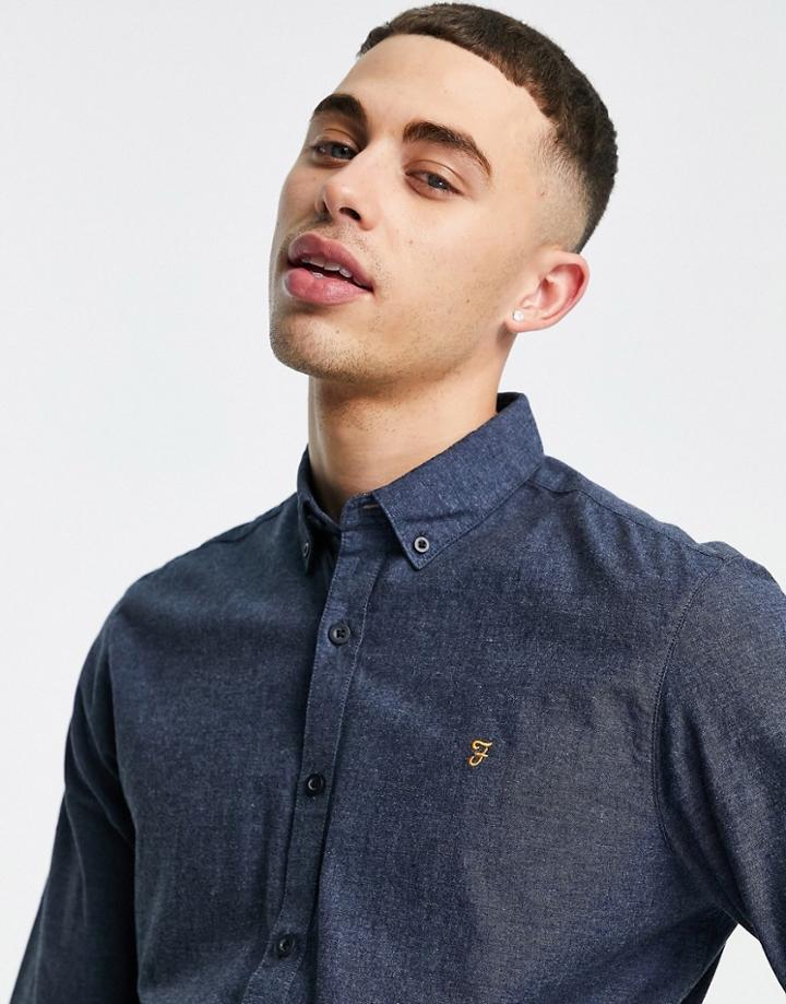 Farah Slim Fit Long Sleeve Shirt-blues
