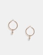 Miss Selfridge Coin Drop Hoop Earrings - Gold