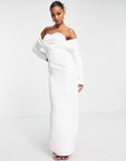 Vl The Label Sweetheart Long Sleeve Maxi Dress In White