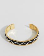 Asos Design Embellished Bead Cuff Bracelet - Gold