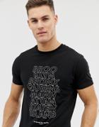 Asos Design T-shirt With Brooklyn Chest Print - Black