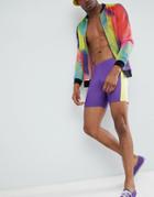 Asos Design Festival Megging Shorts With Color Blocking-navy