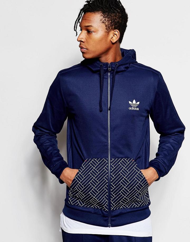 Adidas Originals Budo Zip Hoodie Az6363 - Blue