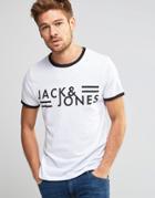 Jack & Jones T-shirt With Panel Jack & Jones Print - White