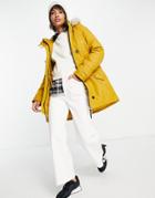 Vero Moda Parka With Faux Fur Lined Hood In Yellow-orange