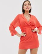 Tfnc Tie Front Mini Dress-orange