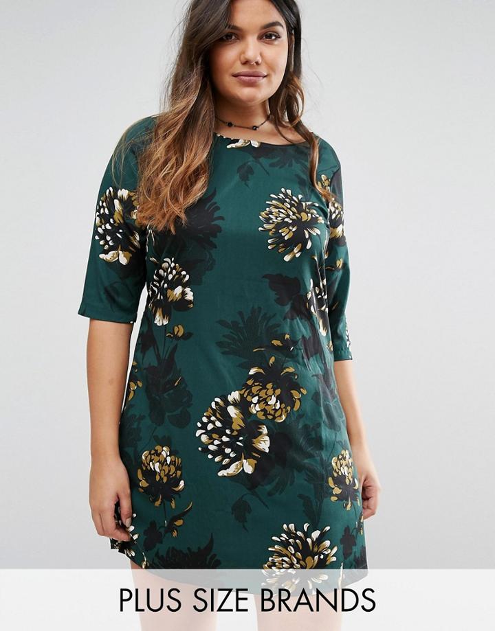Junarose Bold Floral Printed Shift Dress - Multi