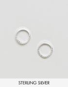 Asos Sterling Silver 10mm Chain Circle Earrings - Silver