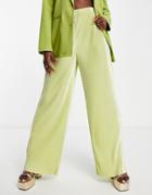 Ei8th Hour Wide Leg Plisse Pants In Green