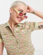 Kickers Cropped Button Front Cardigan In Space Knit - Part Of A Set-multi