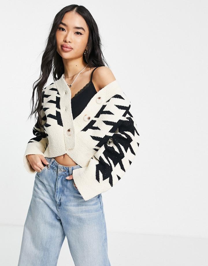 Urban Revivo Dogtooth Cardigan In Multi