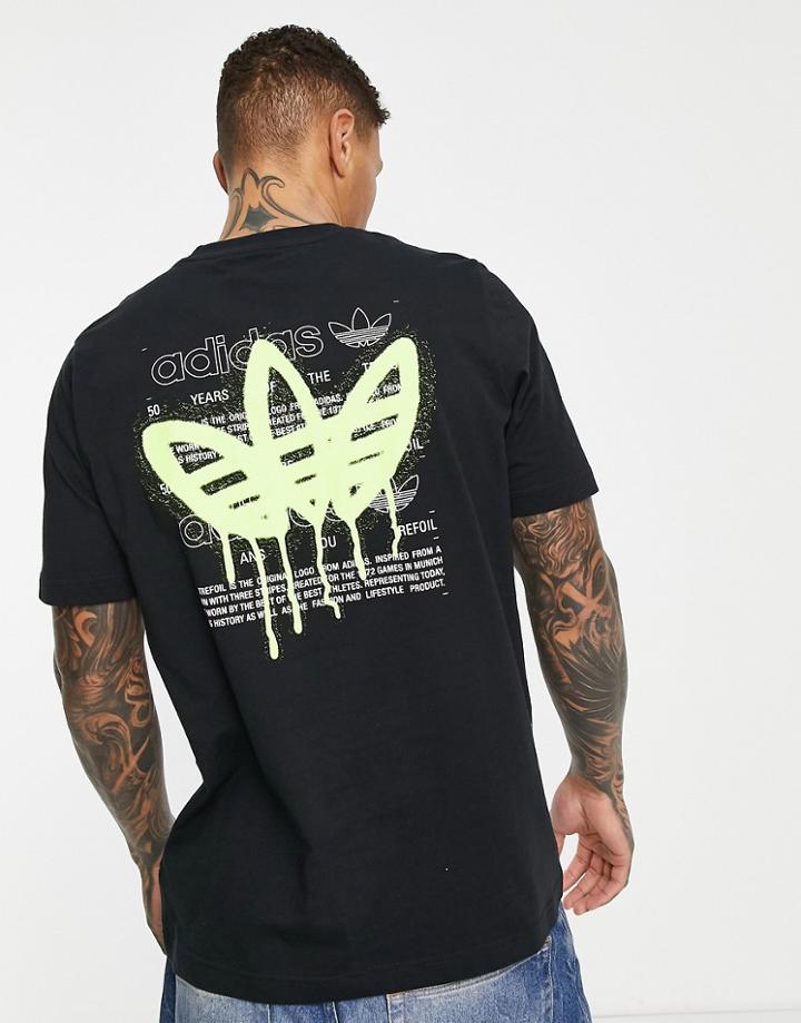 Adidas Originals Behind The Trefoil T-shirt In Black
