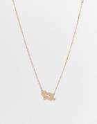 Asos Design Necklace With Single And Sexy Pendant In Gold Tone