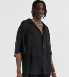 Heart & Dagger Oversized Sheer Shirt In Black - Black