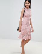 New Look Lace Crochet Trim Dress - Beige