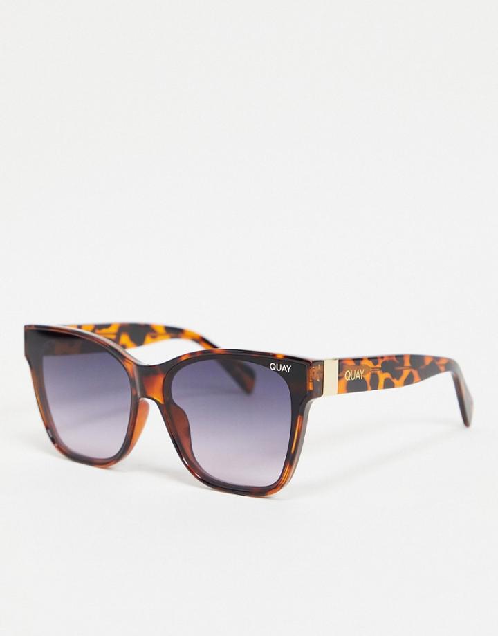 Quay Australia After Party Womens Oversized Square Sunglasses In Tort-brown