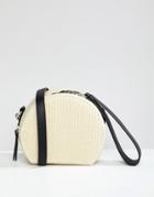 Stradivarius Circle Straw Clutch - Cream