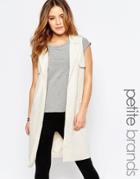 Noisy May Petite Longline Sleeveless Trench Coat - Oatmeal
