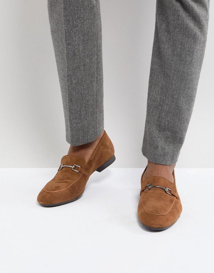 Dune Bar Loafers In Tan Suede - Tan