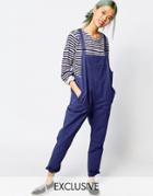 Zacro Overalls In Washed Cotton - Blue