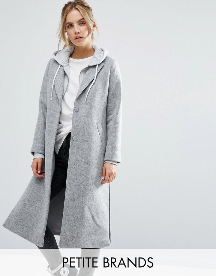 New Look Petite Longline Car Coat - Black