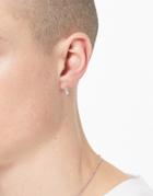 Asos Design Sterling Silver Hoop Earrings With Chain Detail