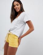 Abercrombie & Fitch Deep V Neck T-shirt - Gray