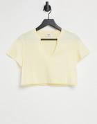 Cotton: On V-notch Tee In Lemon-yellow