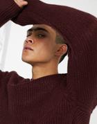 Pull & Bear Turtleneck Sweater In Burgundy-red
