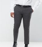 Harry Brown Plus Skinny Fit Gray Nep Suit Pants - Gray