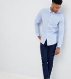 Asos Design Tall Skinny Shirt In Blue - Blue