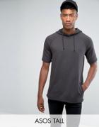 Asos Tall Short Sleeve Hoodie - Black