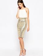 Club L Cami Midi Dress With Sequin Skirt