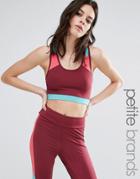 Noisy May Petite Kicks Back Contrast Panel Crop Top - Multi