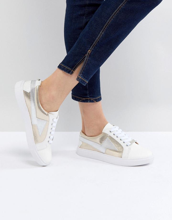 Head Over Heels By Dune Lightening Lace Up Sneakers - White