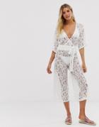 Pia Rossini Zen Culottes In White Lace