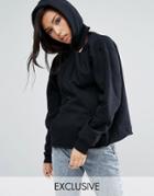 Milk It Vintage Pull Over Hoodie With Cut Out Detail - Black
