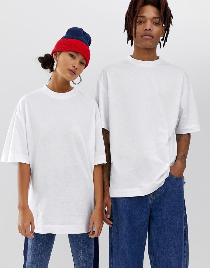 Collusion Unisex T-shirt In White - White