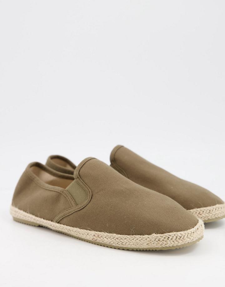 Brave Soul Espadrilles In Khaki Green