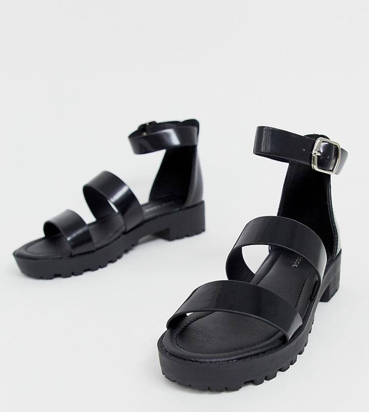 New Look Chunky Strappy Sandal In Black - Black
