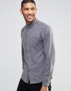 Pull & Bear Denim Shirt In Light Wash Gray In Regular Fit - Gray