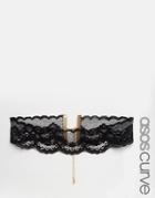 Asos Curve Night Lace Choker Necklace - Black