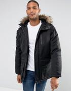 Thereadbare Faux Fur Fleece Lined Parka - Black
